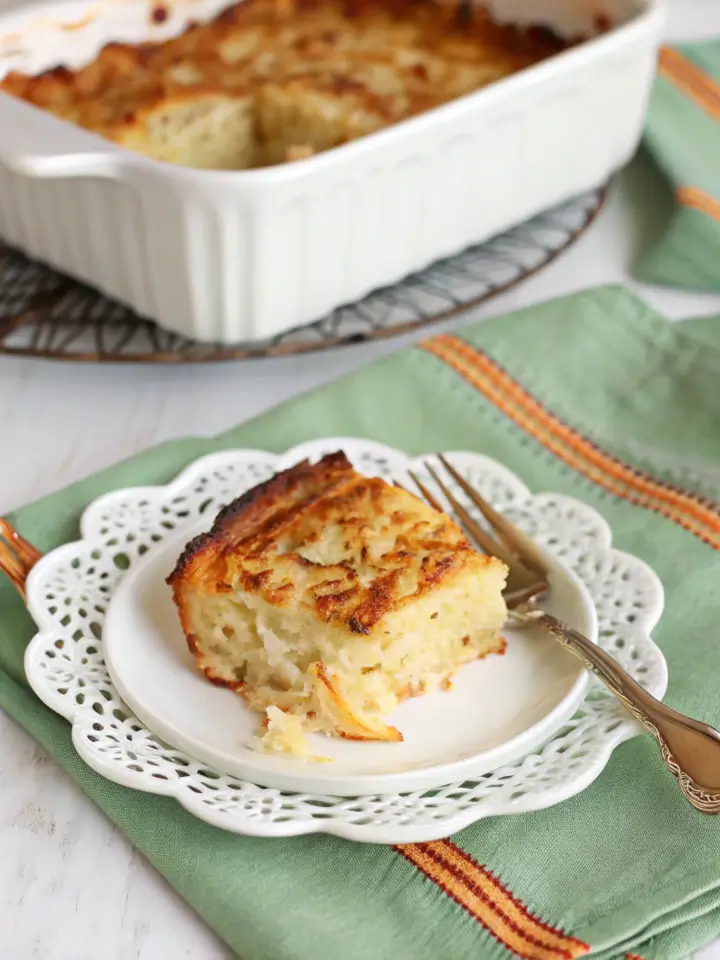 A golden, delicious Passover Potato Pie, perfect for a festive family gathering