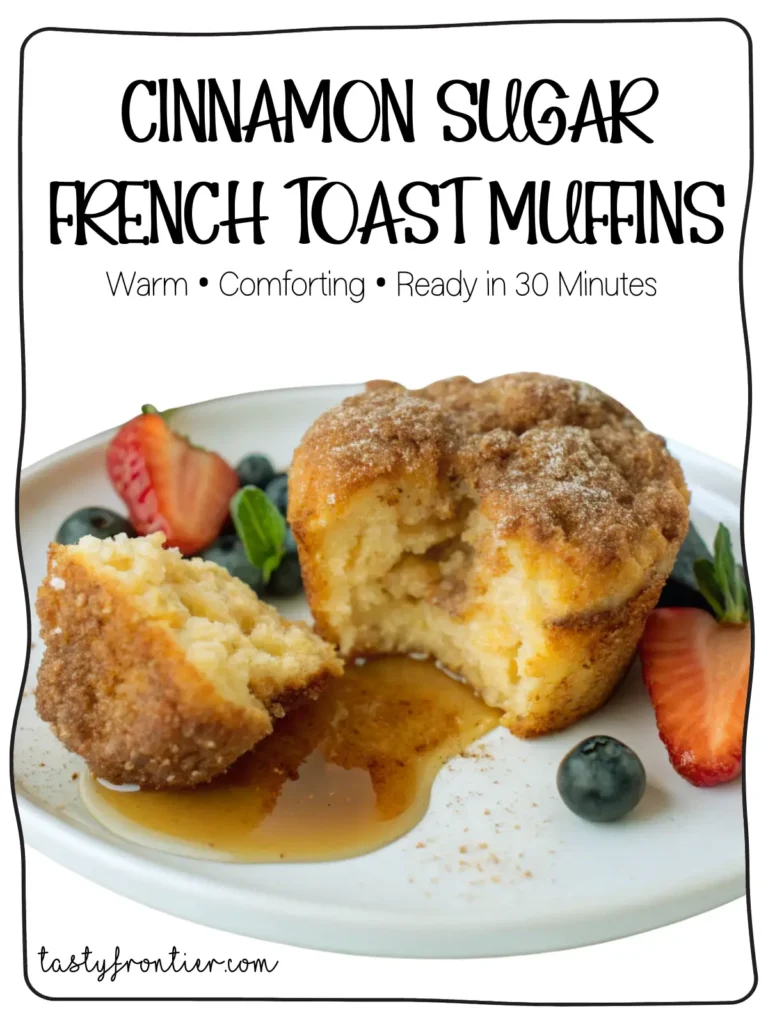 Cinnamon Sugar French Toast Muffins on a white plate