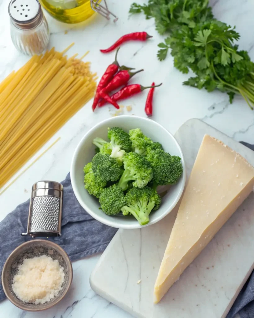 Ingredients for Creamy Broccoli Pasta